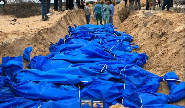 انتشال جثامين 283 شهيدا من ثلاث مقابر جماعية بخان يونس...